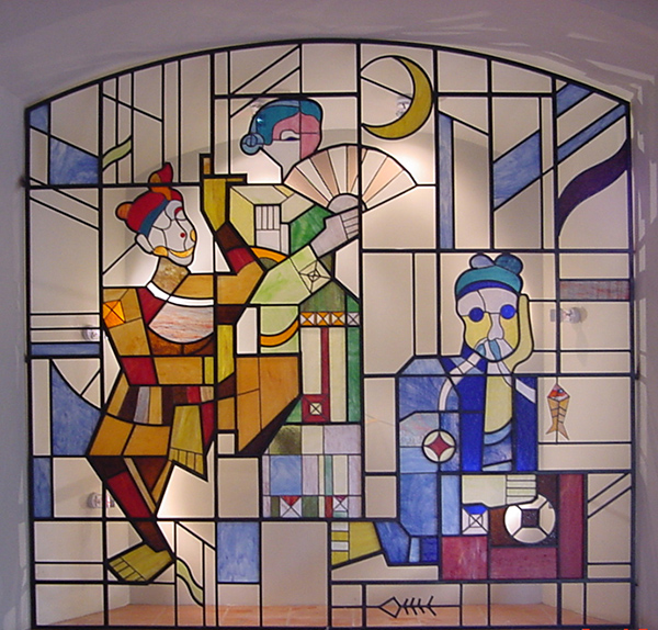 Tranh kính ghép màu